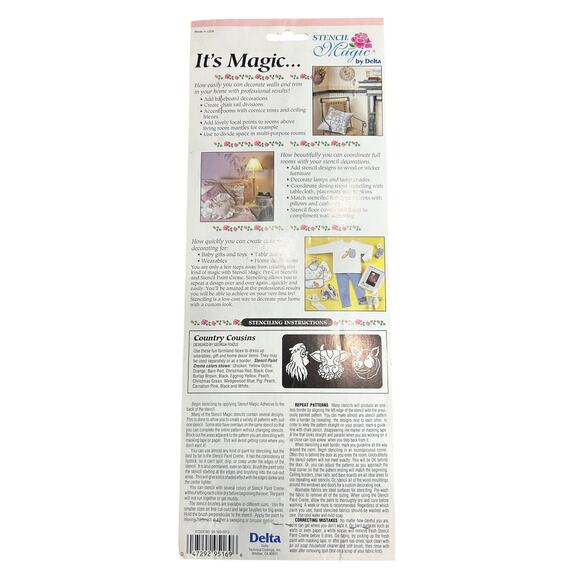 90s Vintage- Stencil Magic by Delta -Country Cousins No. 95 19 0012 NWT - Picture 2 of 6